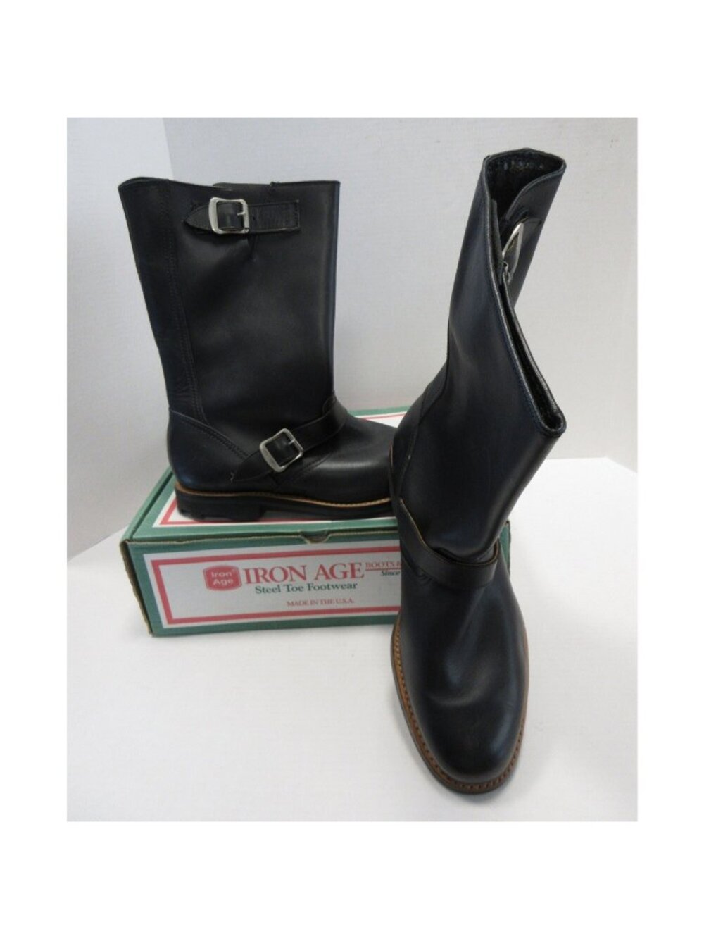 VTG Iron Age Boots 11D Mark McNairy Leather Steel Toe Engineer 637 NEW